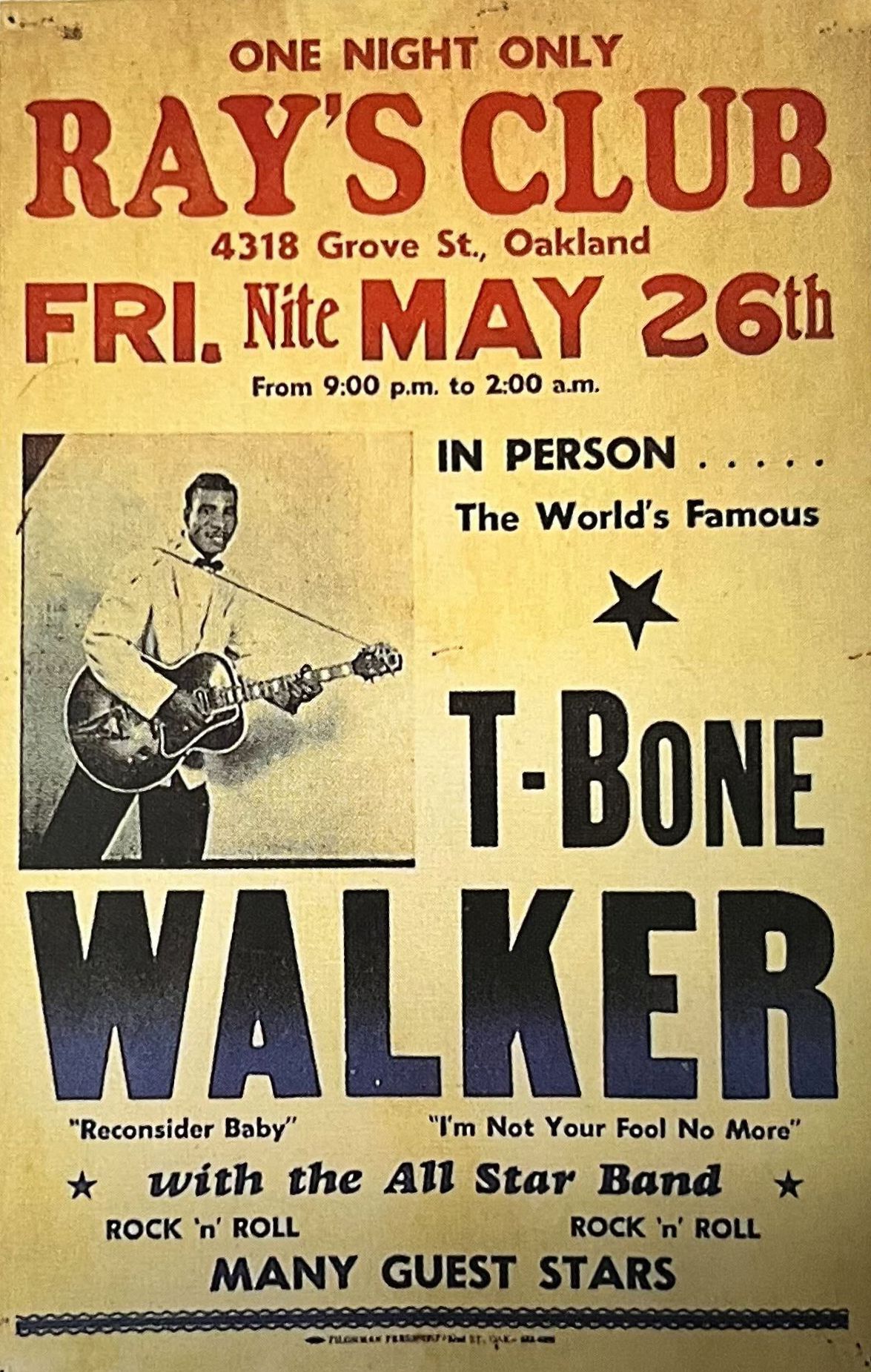 AOR-1.33 T-Bone Walker Ray's Club 1967 Concert Poster