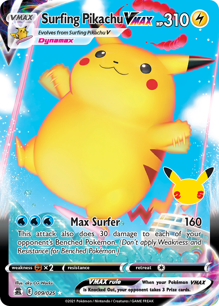 Surfing Pikachu Pokémon Card