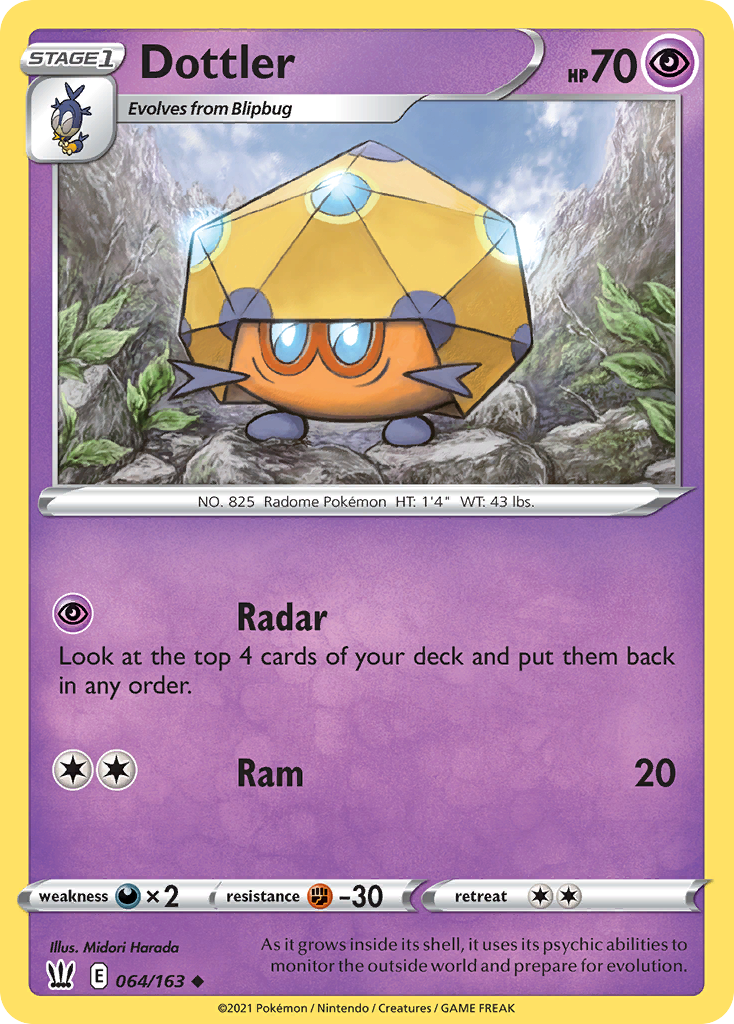 Dottler (64/163) - Battle Styles Pokémon Card