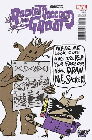 Rocket Raccoon and Groot #6 (Tom Angleberger Variant Cover)