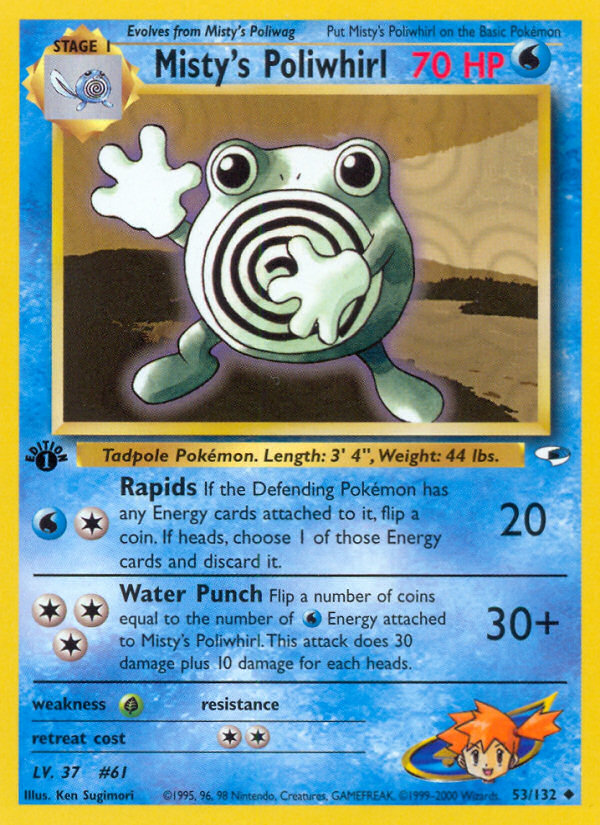 Misty's Poliwhirl (53/132) - Gym Heroes (1st Edition) Pokémon Card