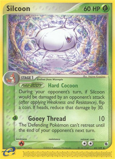 Silcoon (43/109) - Ruby & Sapphire Pokémon Card