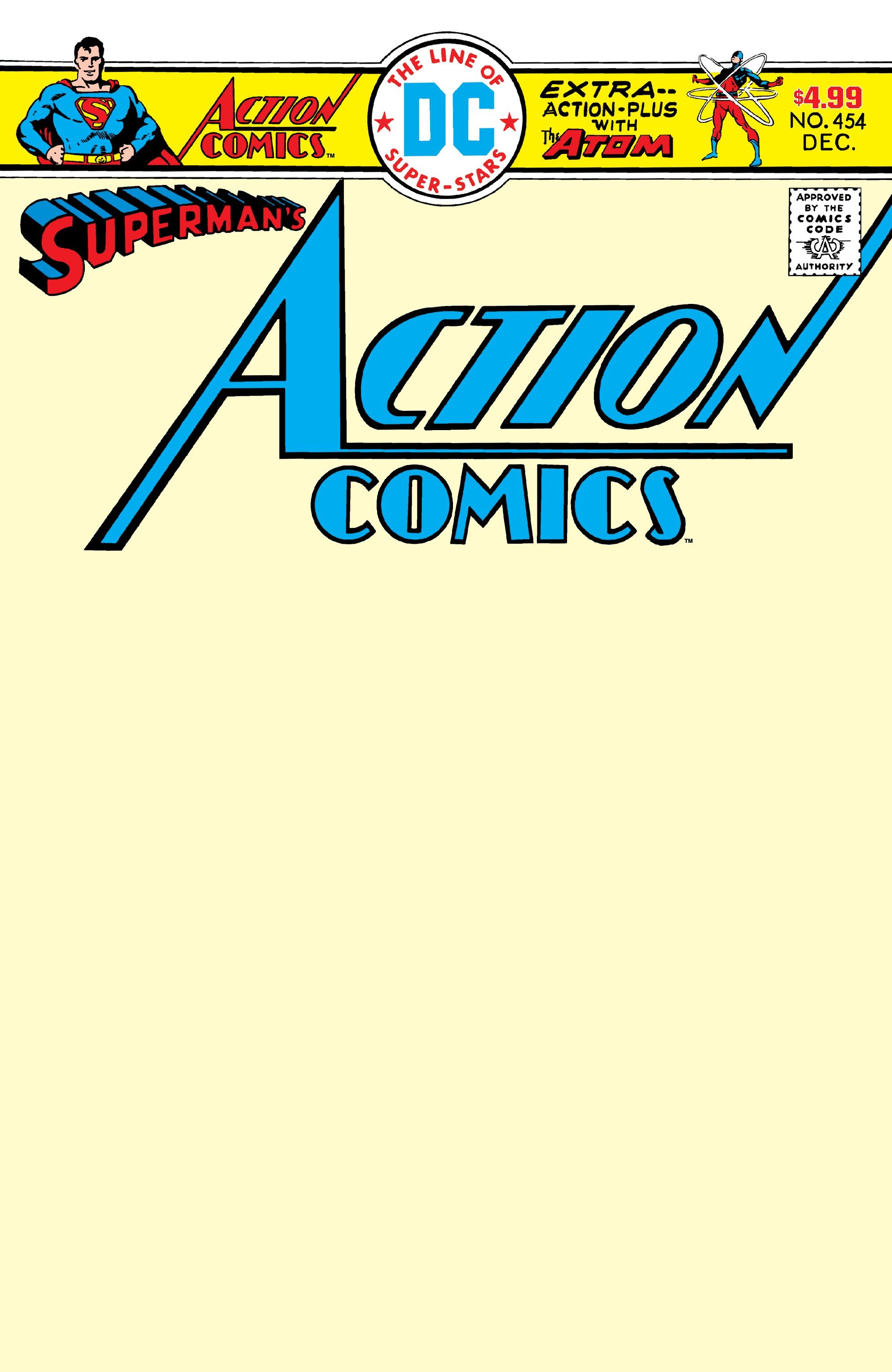 Action Comics #454 (Facsimile Edition Cvr B Blank Card Stock Variant) Comic