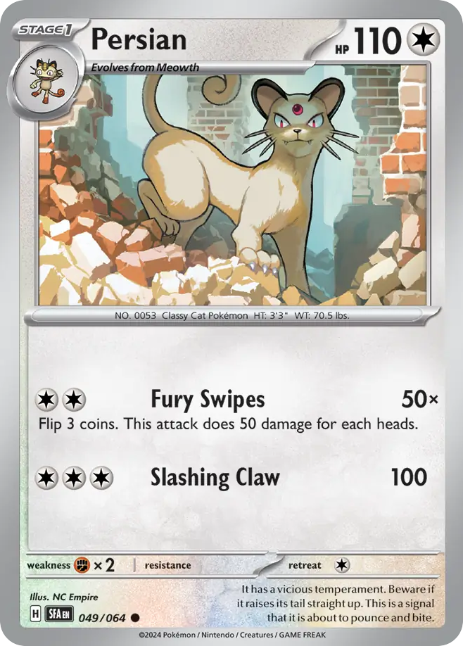 Persian (49/64) - Shrouded Fable Pokémon Card