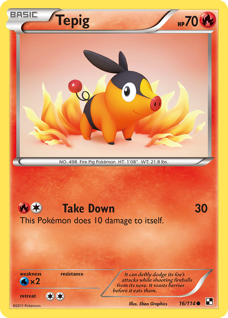 Tepig (16/114) - Black & White Pokémon Card