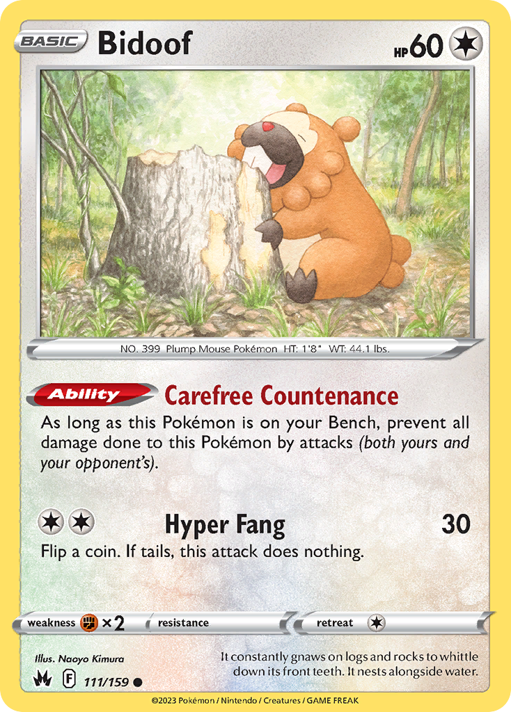 Bidoof (111/159) - Crown Zenith Pokémon Card