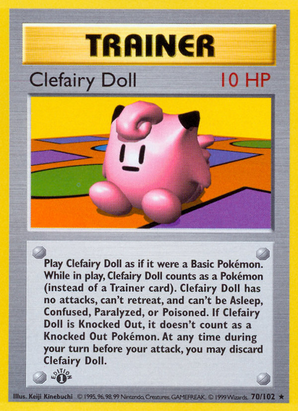 Clefairy Doll (Trainer) (70/102) - Base (1st Edition) Pokémon Card