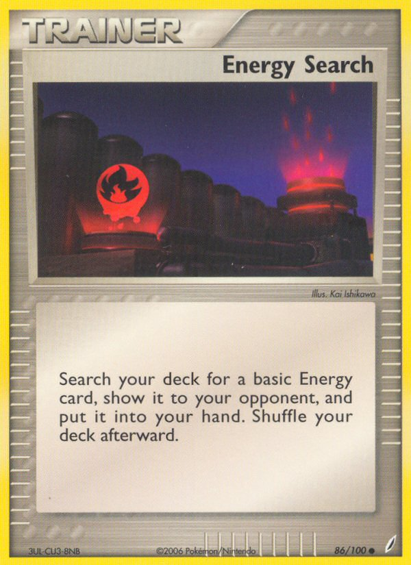 Energy Search (Trainer: Item) (86/100) - Crystal Guardians Pokémon Card