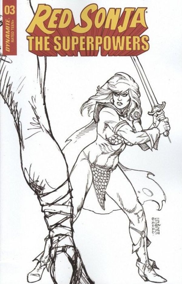 Red Sonja: The Superpowers #3 (10 Copy Linsner B&w Cover)
