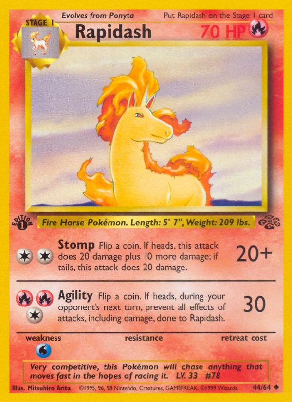 Rapidash (44/64) - Jungle (1st Edition) Pokémon Card