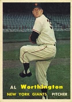 Al Worthington 1957 Topps #39 Sports Card