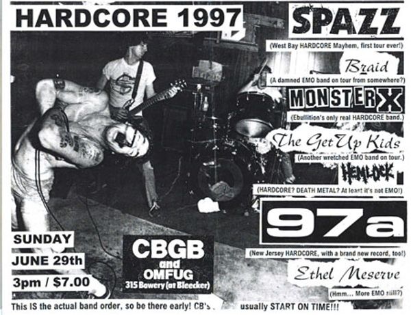 Spazz & Get Up Kids CBGB 1997