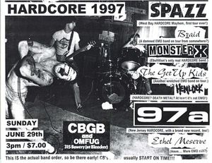 Spazz & Get Up Kids CBGB 1997