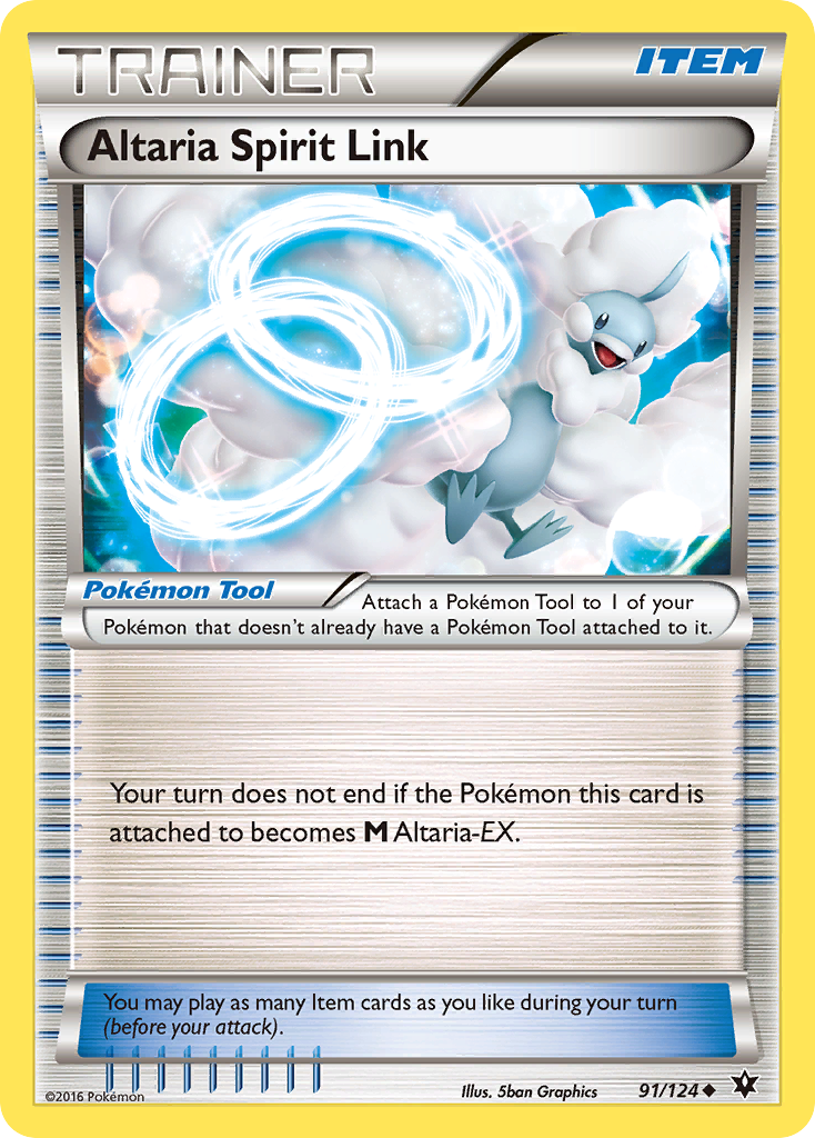 Altaria Spirit Link (Trainer: Pokémon Tool) (91/124) - Fates Collide Pokémon Card