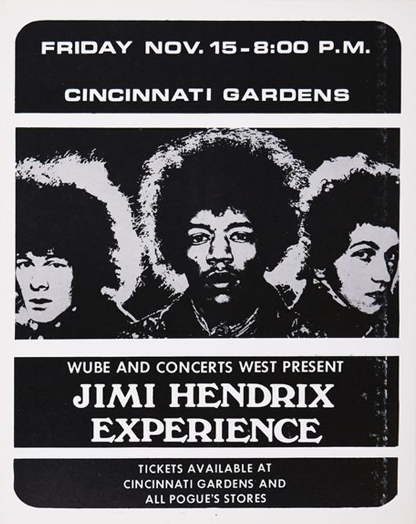 Jimi Hendrix Cincinnati Gardens 1968 Handbill