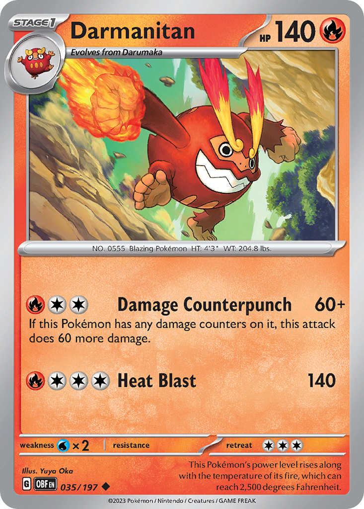 Darmanitan (35/197) - Obsidian Flames Pokémon Card