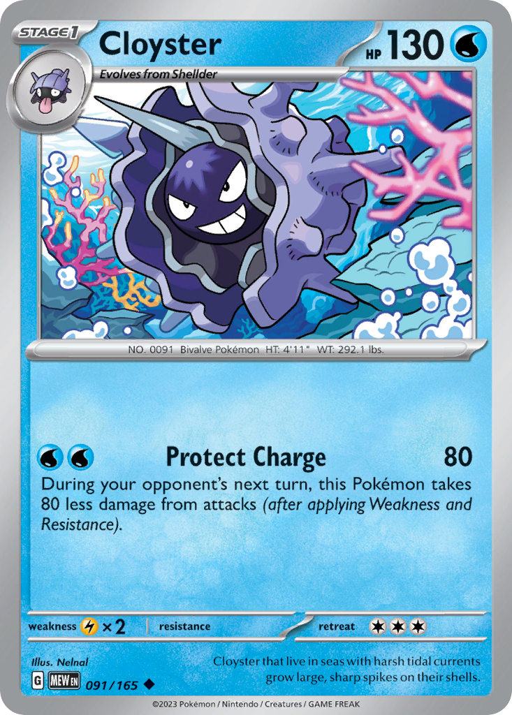 Cloyster (91/165) - 151 Pokémon Card