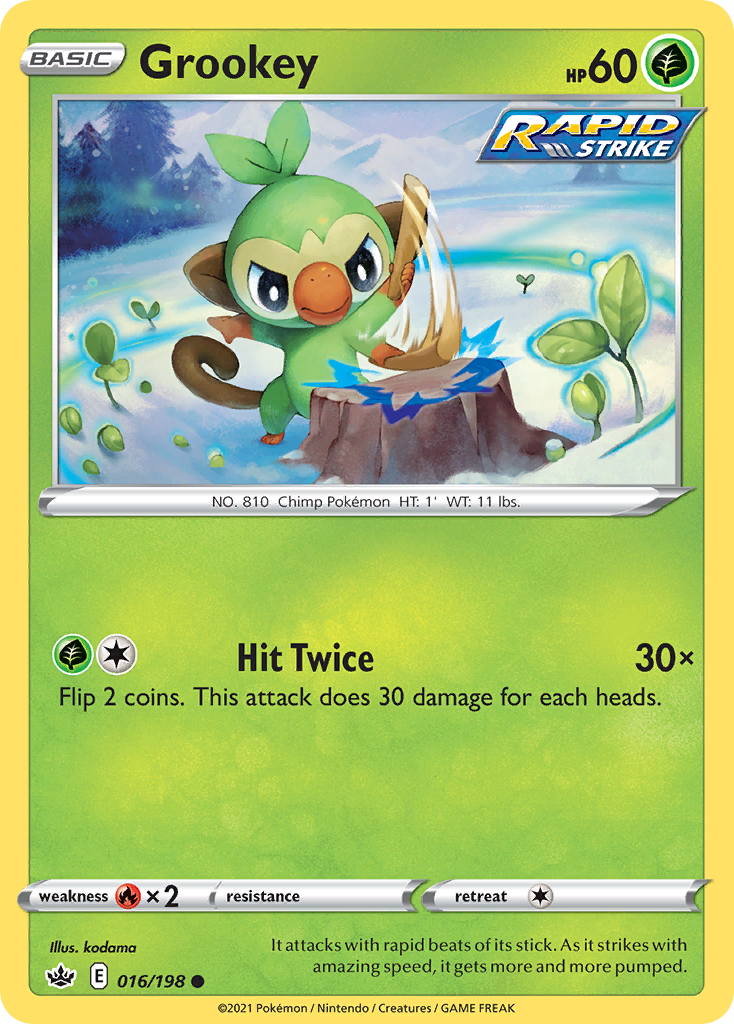 Grookey (16/198) - Chilling Reign Pokémon Card