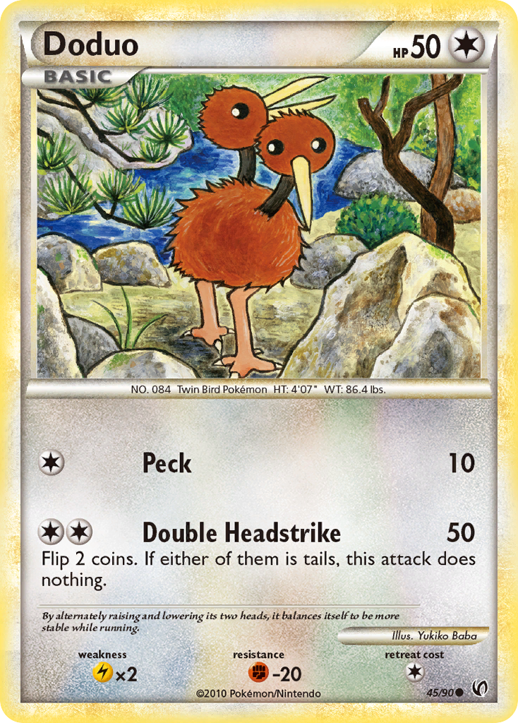 Doduo (45/90) - HS—Undaunted Pokémon Card