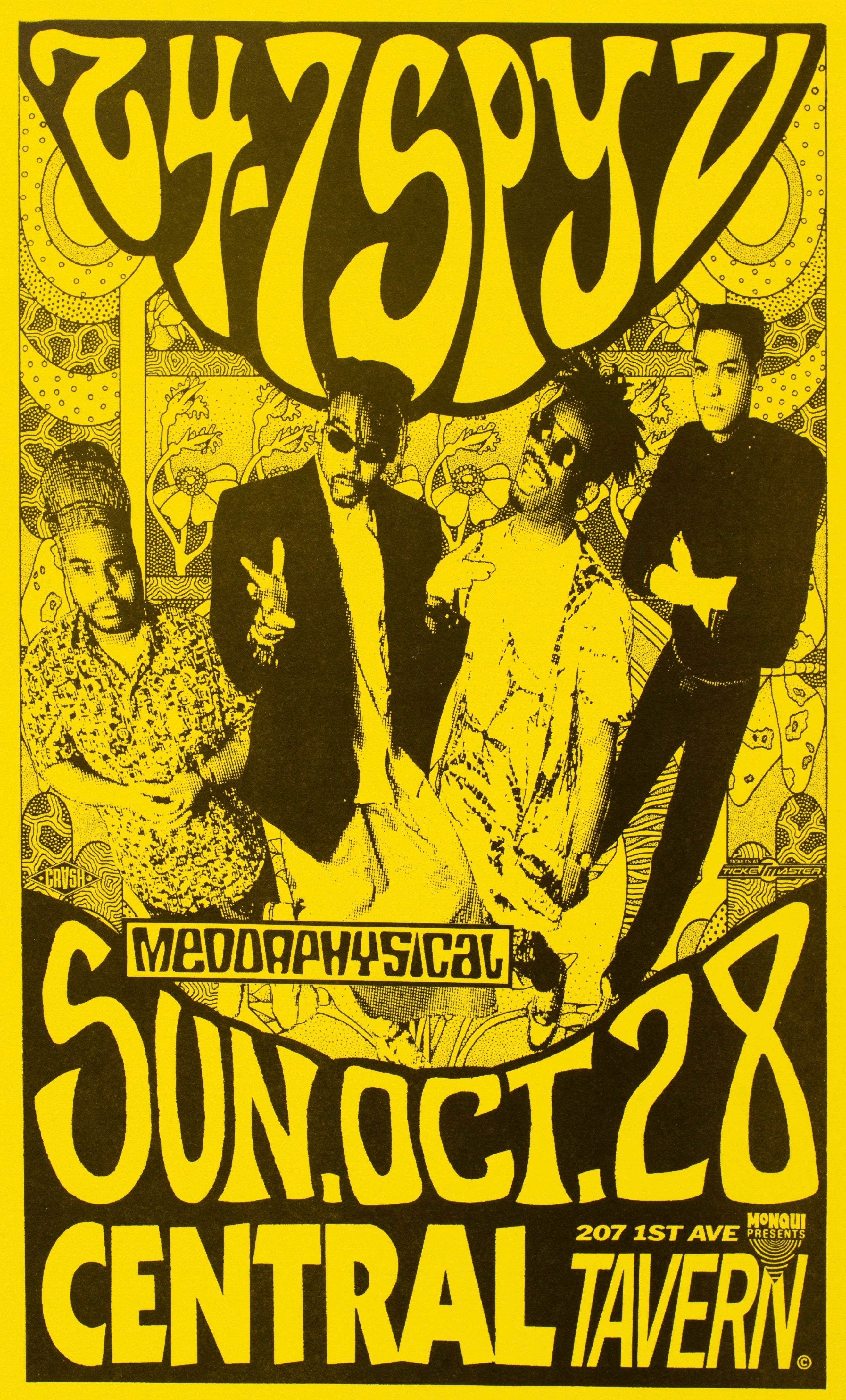 MXP-96.3 247 Spyz 1990 Central Tavern  Oct 28 Concert Poster