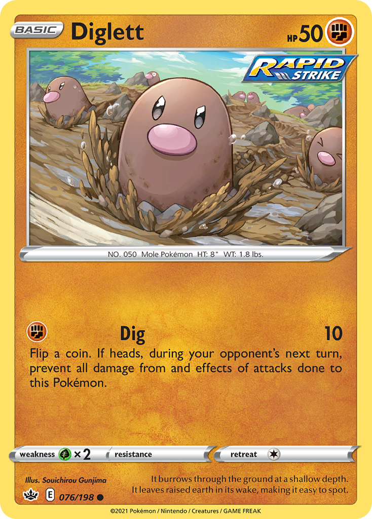 Diglett (76/198) - Chilling Reign Pokémon Card