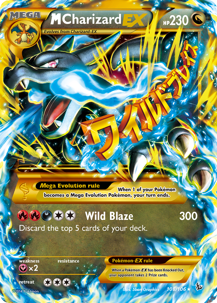 M Charizard-EX MEGA (108/106) - Flashfire Pokémon Card