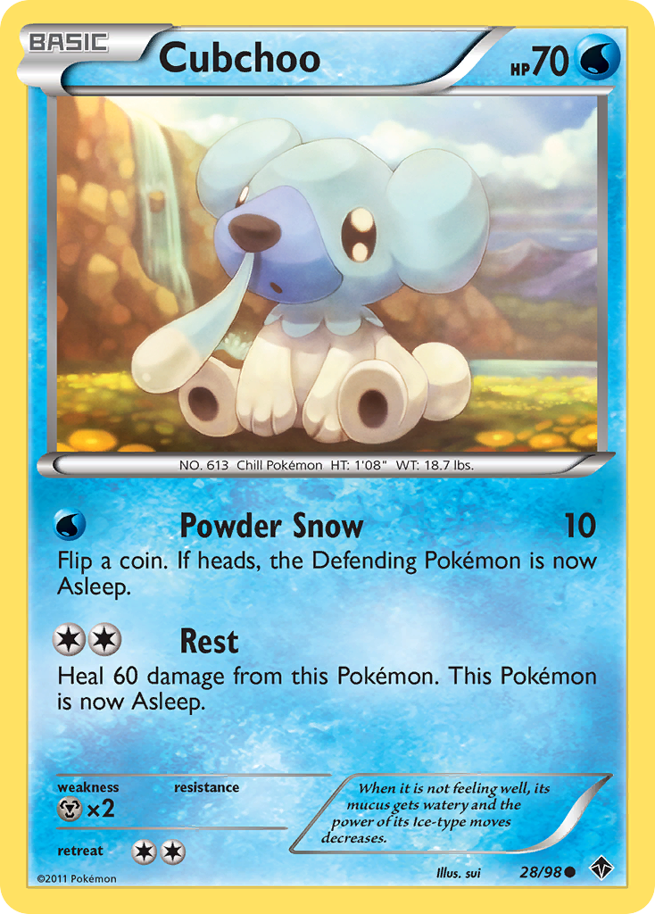 Cubchoo (28/98) - Emerging Powers Pokémon Card