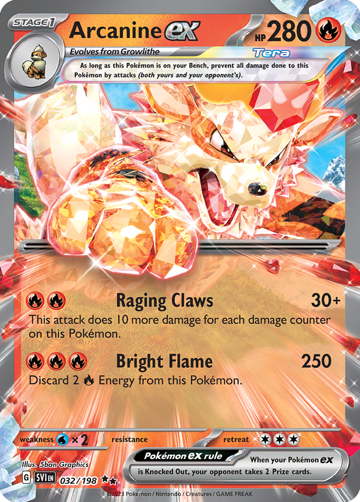 Arcanine ex (32/198) - Scarlet & Violet Pokémon Card