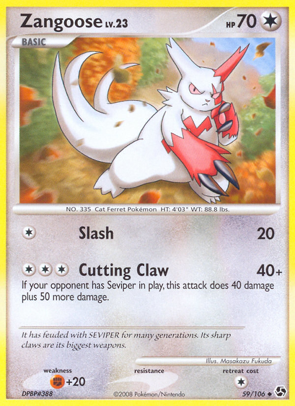 Zangoose (59/106) - Great Encounters Pokémon Card