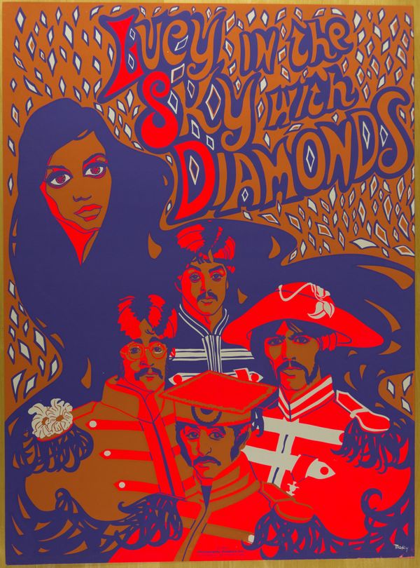 The Beatles "Lucy in the Sky with Diamonds" 1967 Headshop Poster