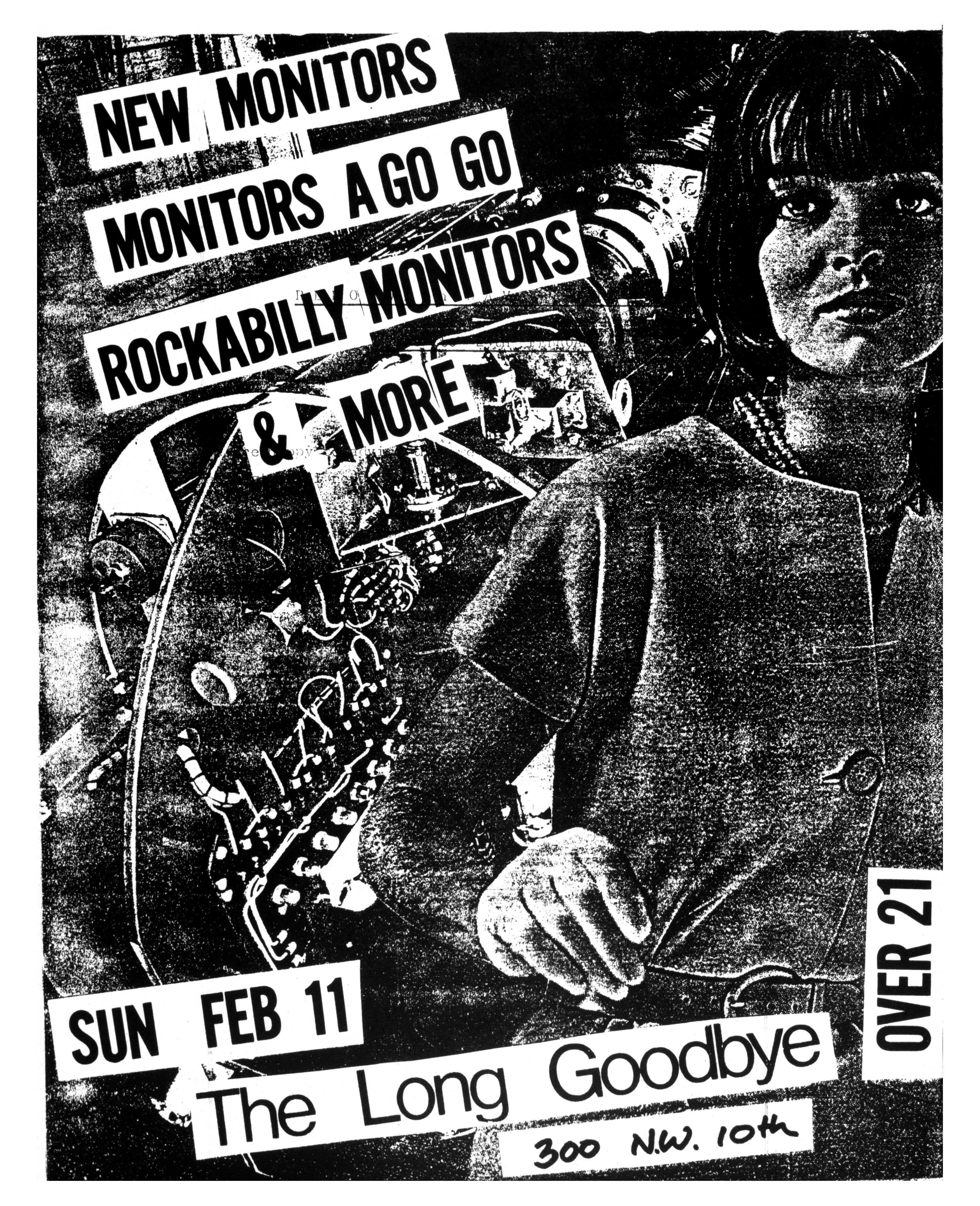 MXP-43.1 New Monitors 1979 Long Goodbye  Feb 11 Concert Poster