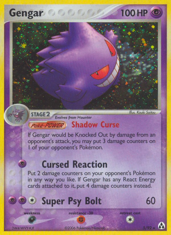 Gengar (5/92) - Legend Maker Pokémon Card