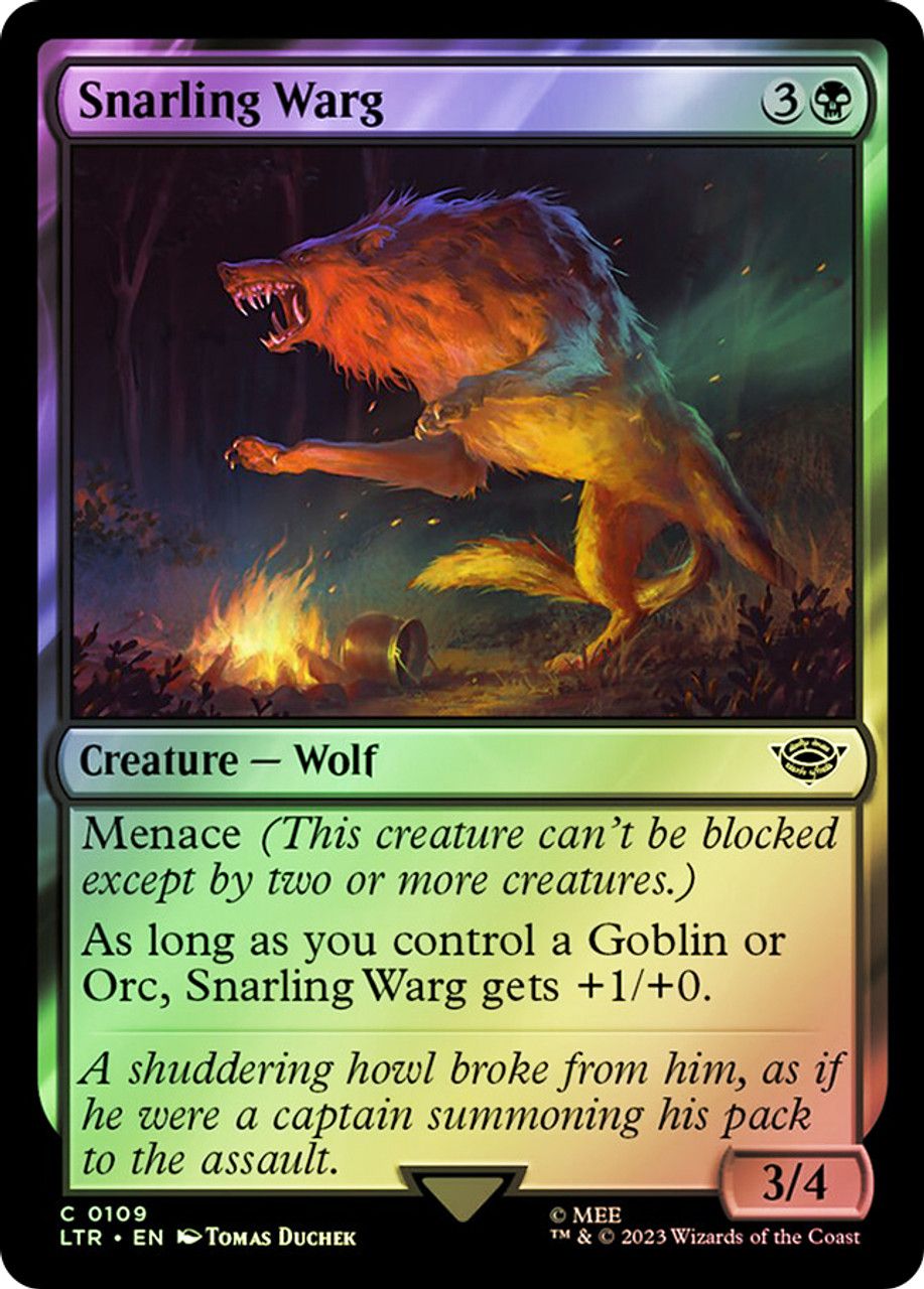 Snarling Warg (The Lord of the Rings - Foil) Trading Card