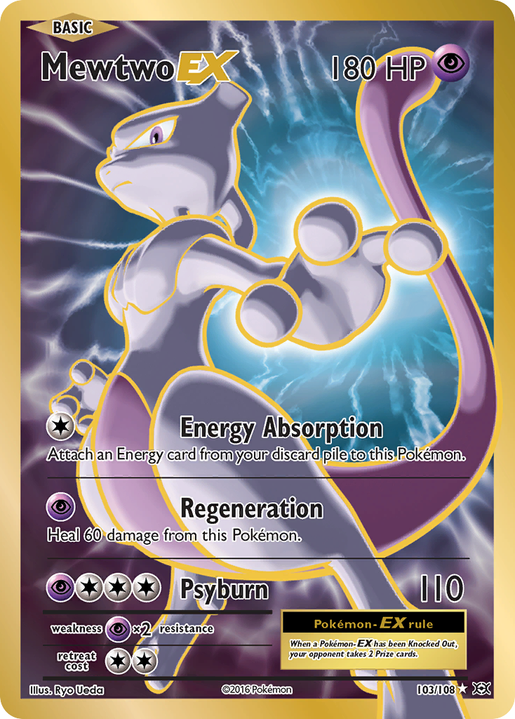 Mewtwo EX (103/108) - Evolutions Pokémon Card