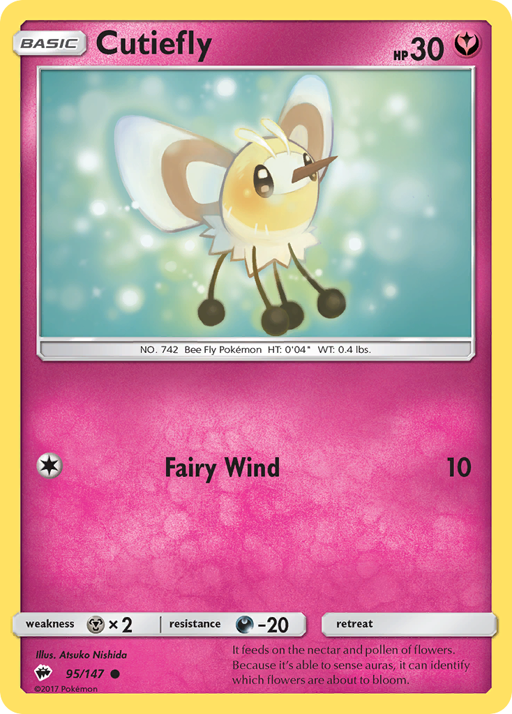 Cutiefly (95/147) - Burning Shadows Pokémon Card