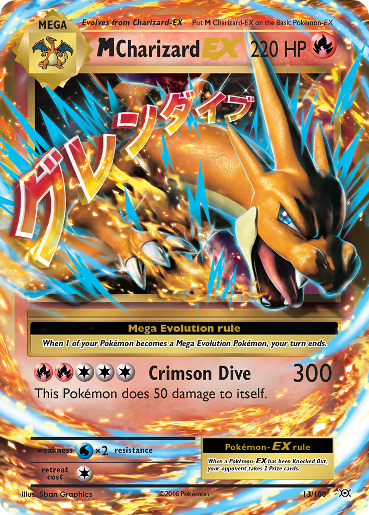 M Charizard-EX MEGA (13/108) - Evolutions Pokémon Card