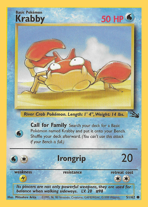 Krabby (51/62) - Fossil (Unlimited)