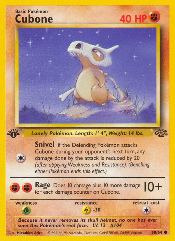 Cubone (50/64) - Jungle (1st Edition) Pokémon Card