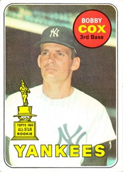 Bobby Cox 1969 Topps #237 Sports Card