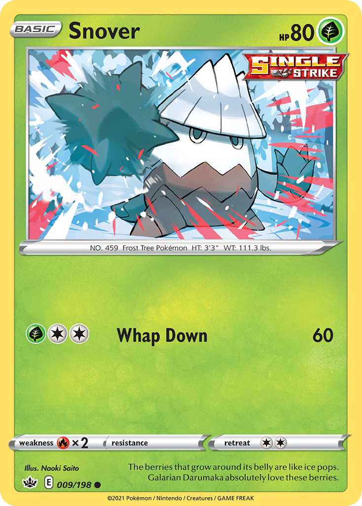 Snover (9/198) - Chilling Reign Pokémon Card