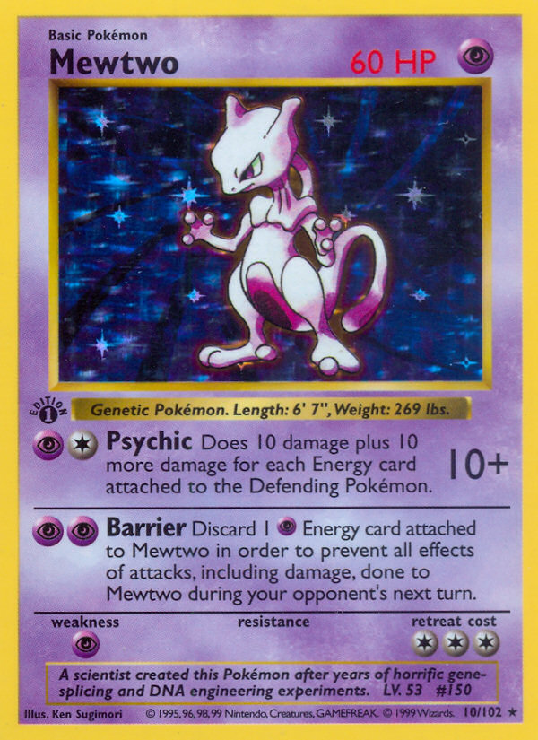 Mewtwo (10/102) - Base (1st Edition) Pokémon Card