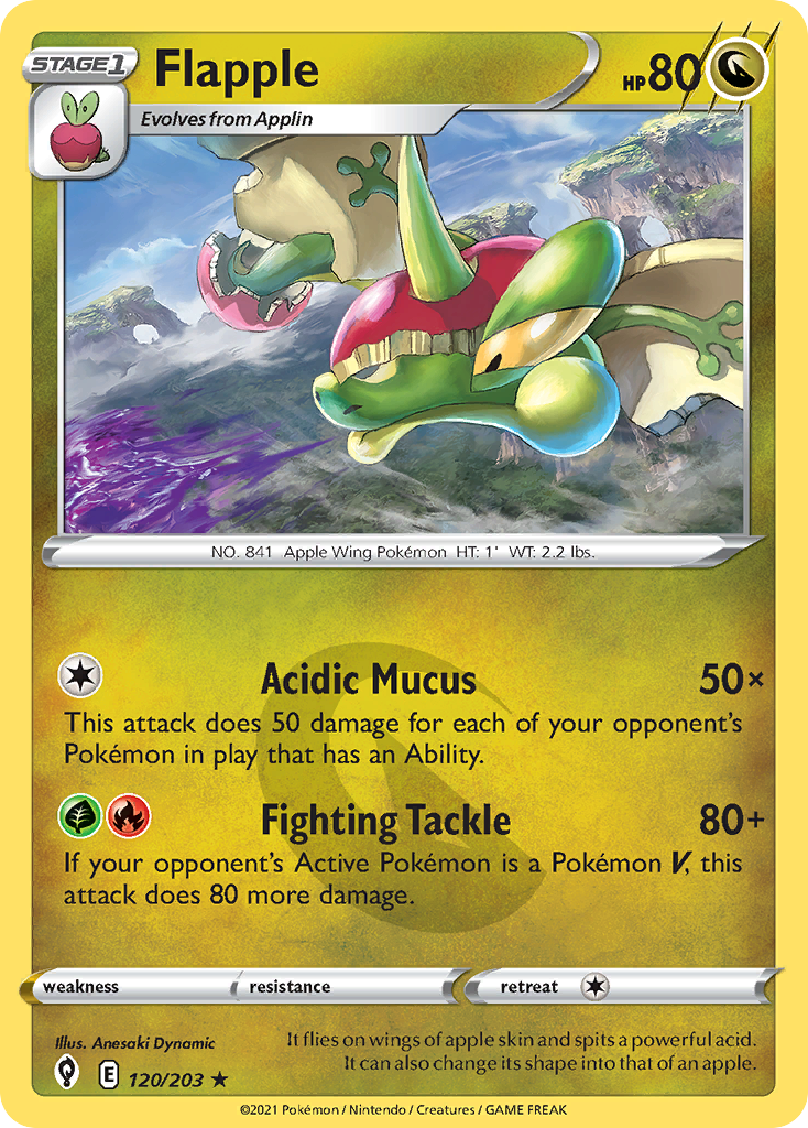 Flapple (120/203) - Evolving Skies Pokémon Card