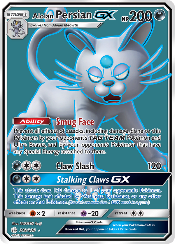 Alolan Persian GX (219/236) - Cosmic Eclipse