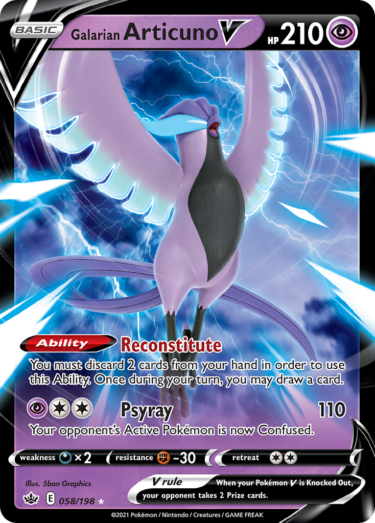 Galarian Articuno V (58/198) - Chilling Reign Pokémon Card