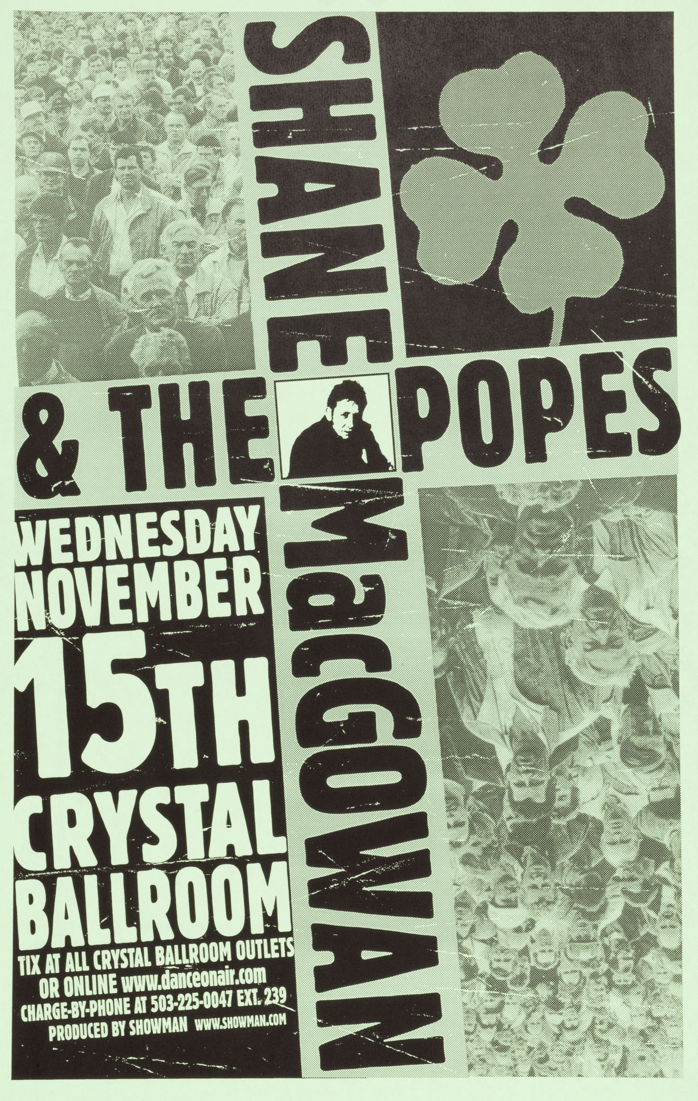 MXP-99.3 Shane Macgowan & The Popes 2000 Crystal Ballroom  Nov 15 Concert Poster