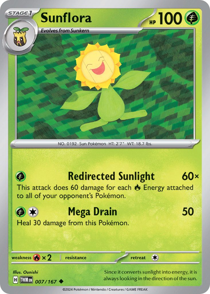 Sunflora (7/167) - Twilight Masquerade Pokémon Card