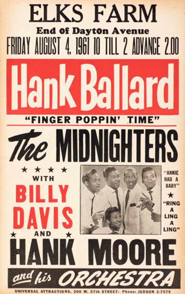 Hank Ballard & the Midnighters Elks Farm 1961