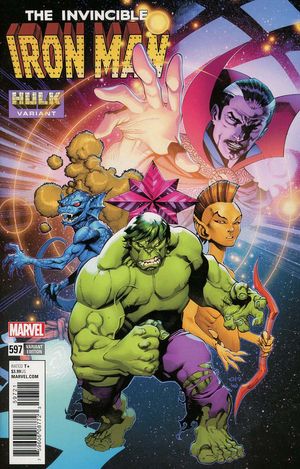 Invincible Iron Man #597 (Stevens Hulk Variant Leg)