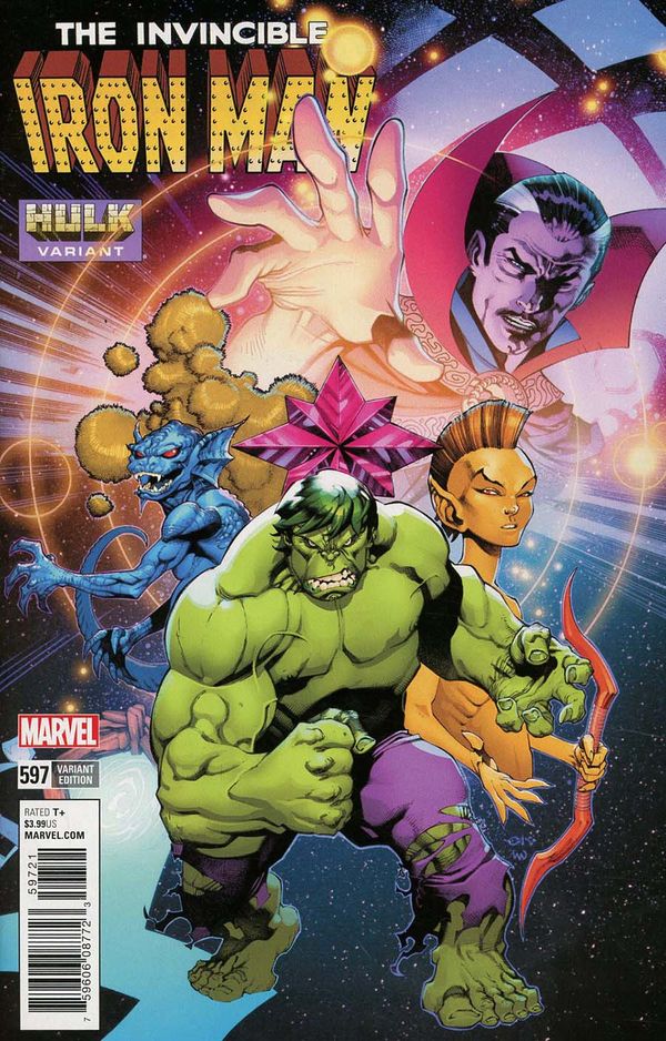 Invincible Iron Man #597 (Stevens Hulk Variant Leg)