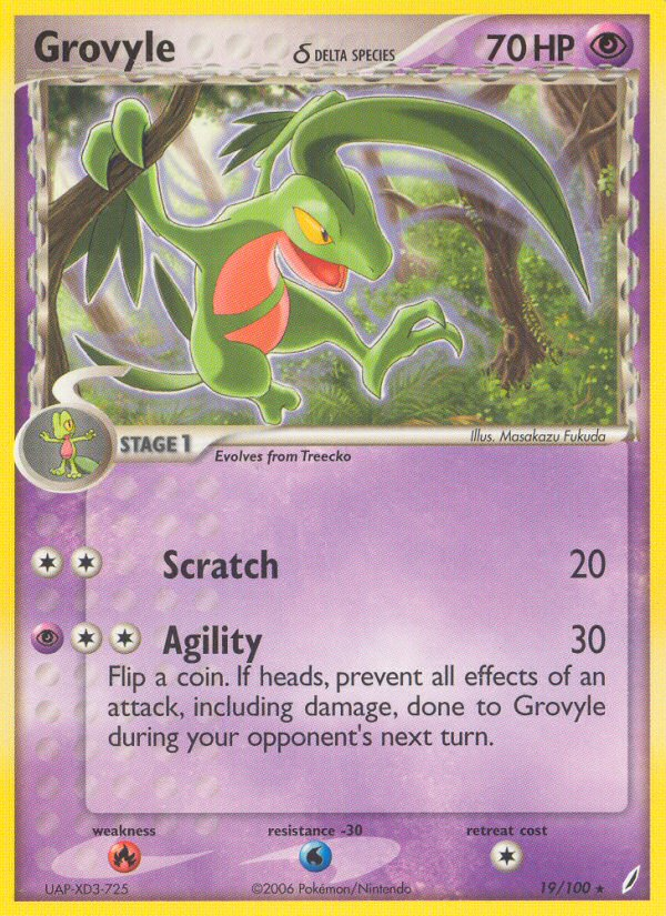 Grovyle δ (19/100) - Crystal Guardians Pokémon Card